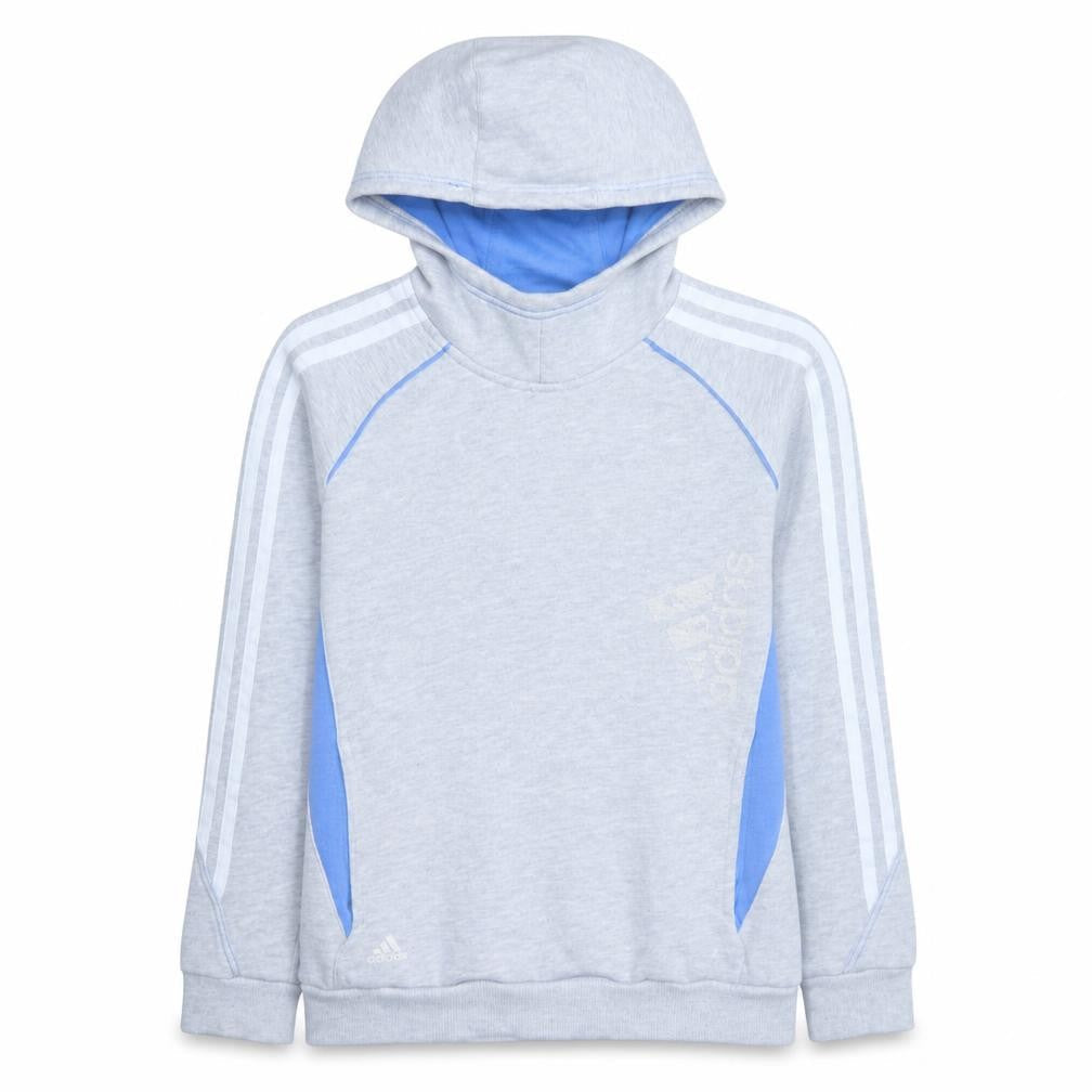 adidas Boys Grey Pullover Hoodie 13-14 Years Fleece Hooded Sweatshirt