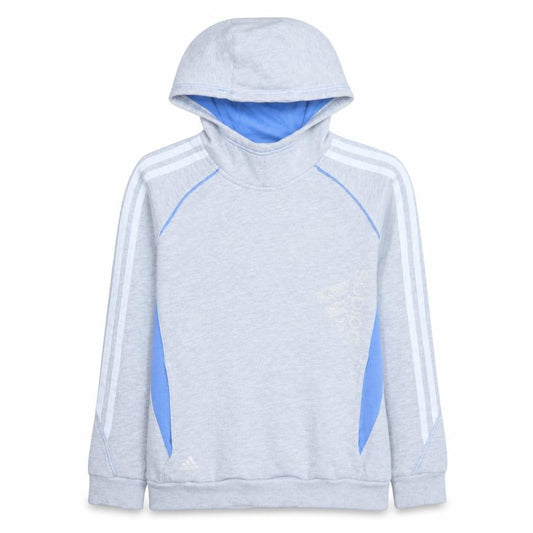 adidas Boys Grey Pullover Hoodie 13-14 Years Fleece Hooded Sweatshirt