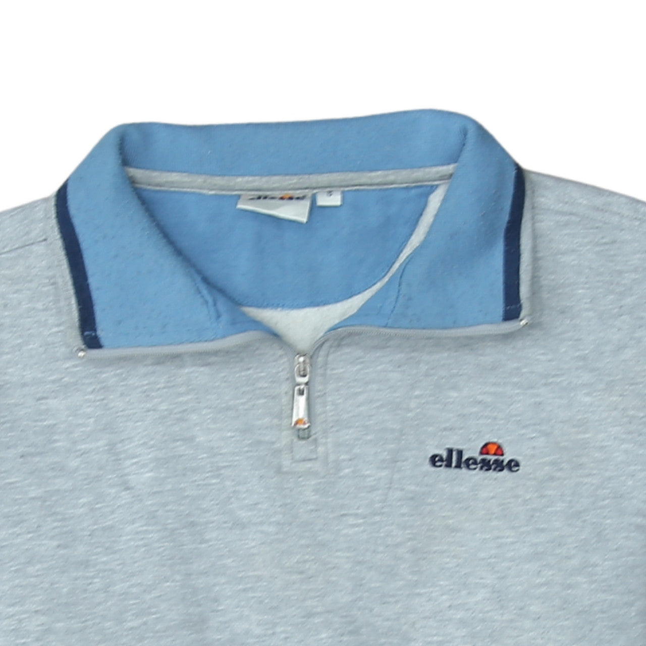Ellesse Men's Grey 1/4 Zip Collared Sweatshirt Size S Retro Sports Style