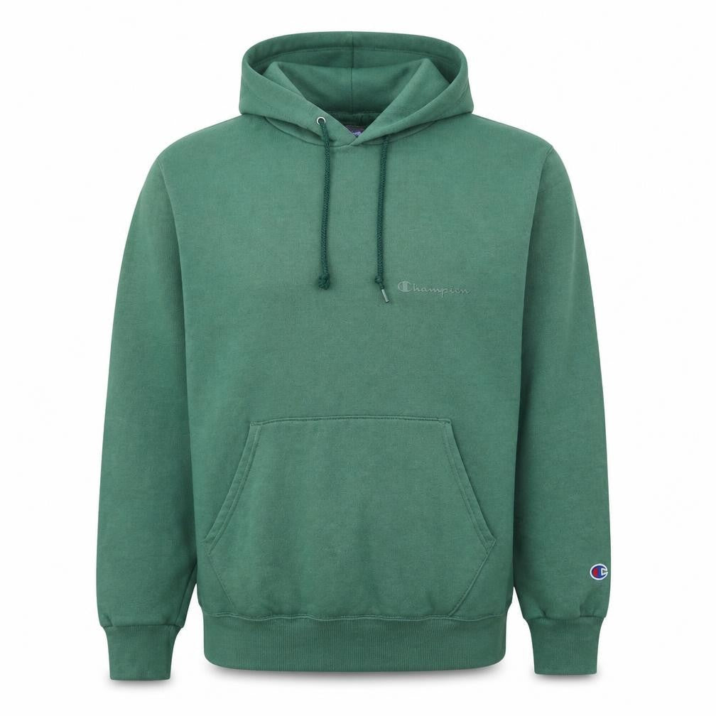 Champion Men's Green Pullover Hoodie M Regular Fit Fleece Sweatshirt