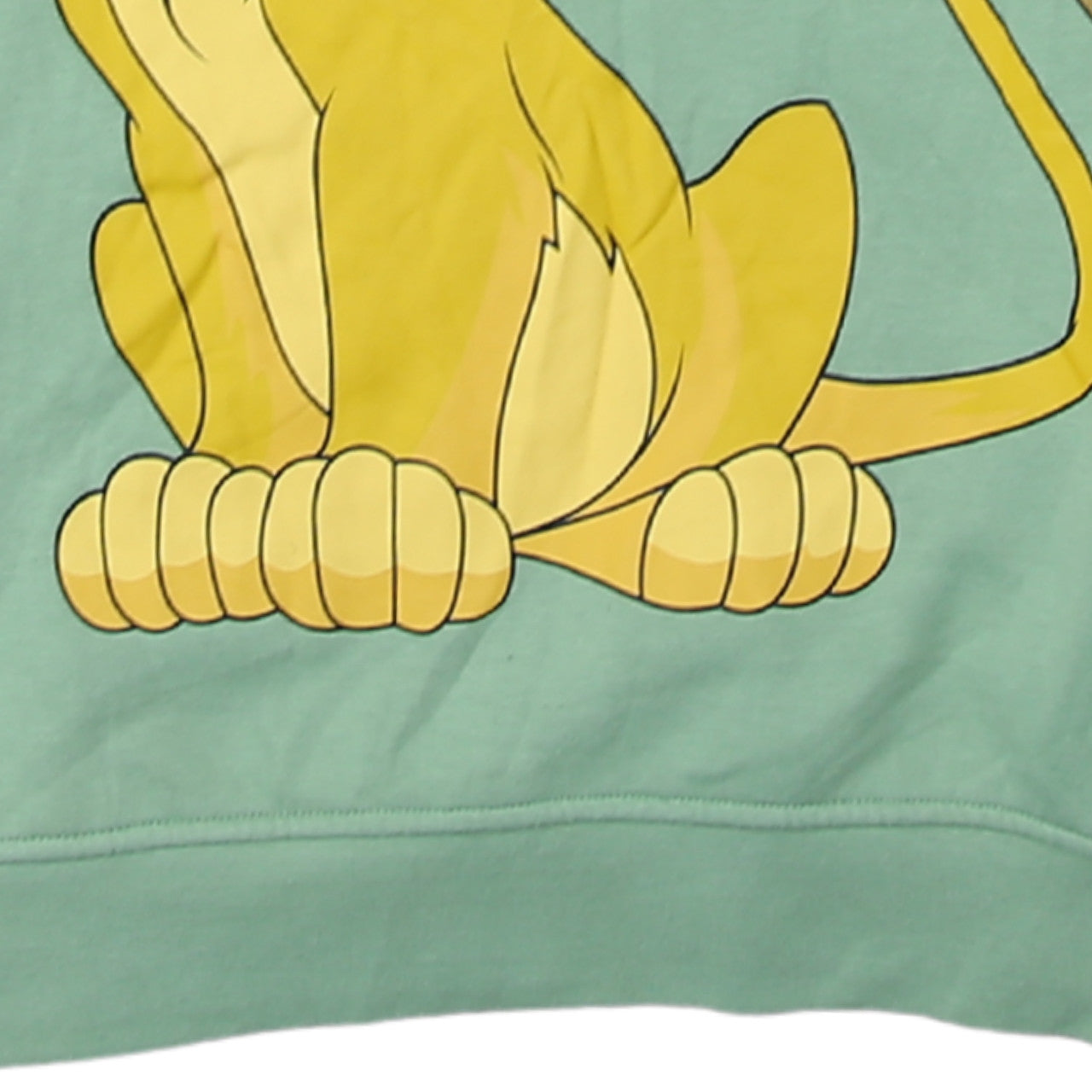 Disney Women Green Hoodie L Lion King Simba Graphic Pullover