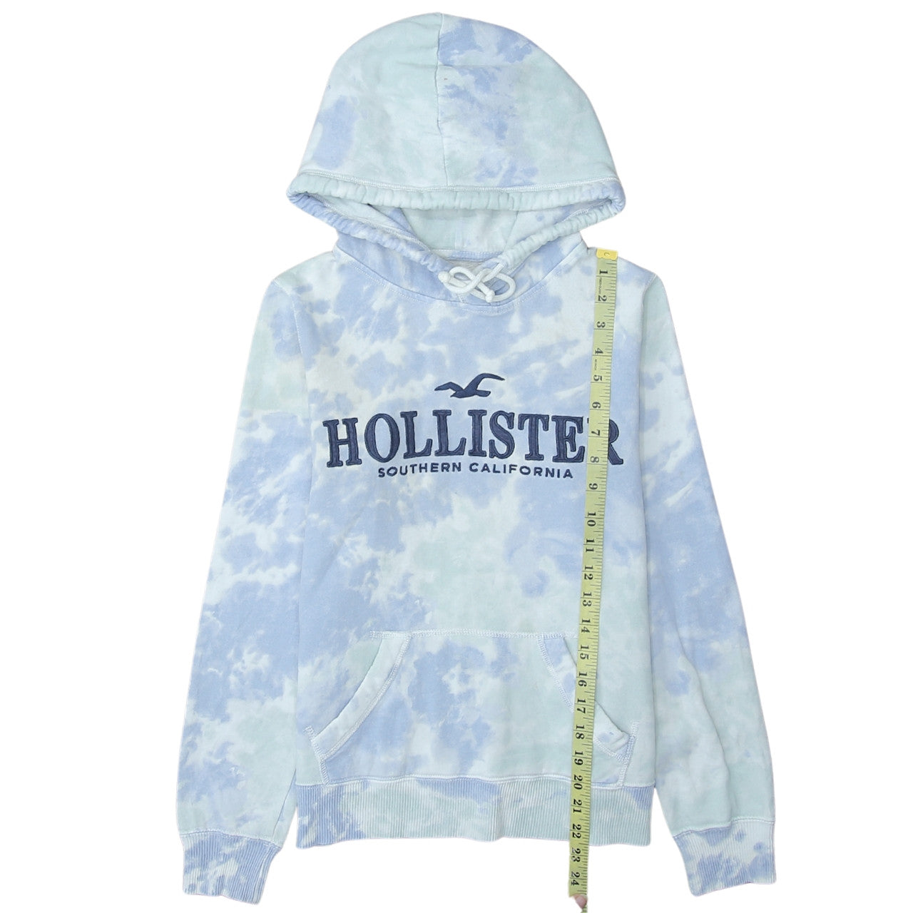 Hollister Women's Blue Tie-Dye Pullover Hoodie XS Cotton Blend