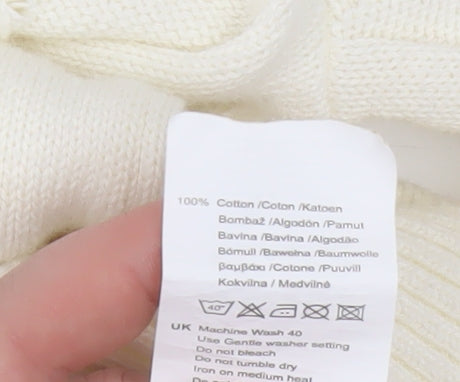 Slazenger Women's Ivory Cable-Knit V-Neck Jumper Size S