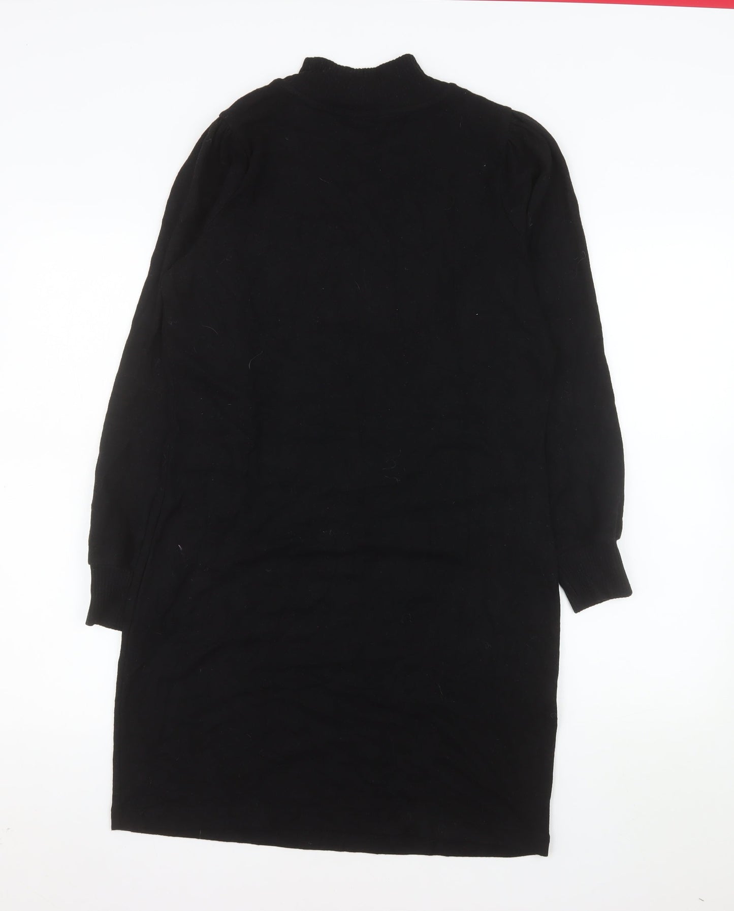 Next Women's Black High Neck Bodycon Knit Dress Size 10