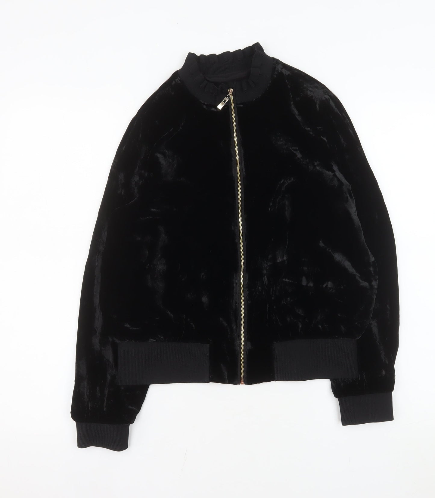 Rebecca Taylor Women’s Black Velvet Bomber Jacket Size 10