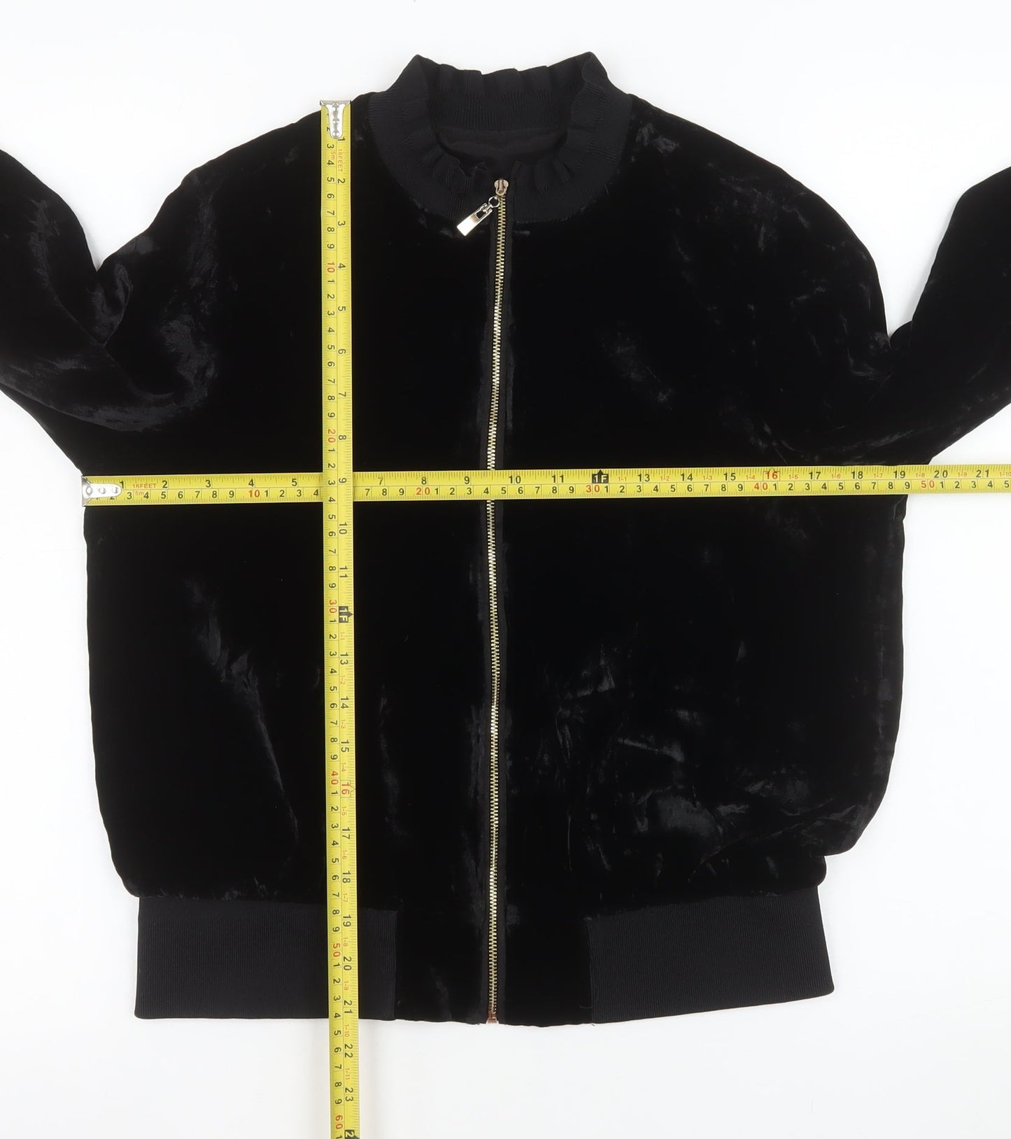 Rebecca Taylor Women’s Black Velvet Bomber Jacket Size 10