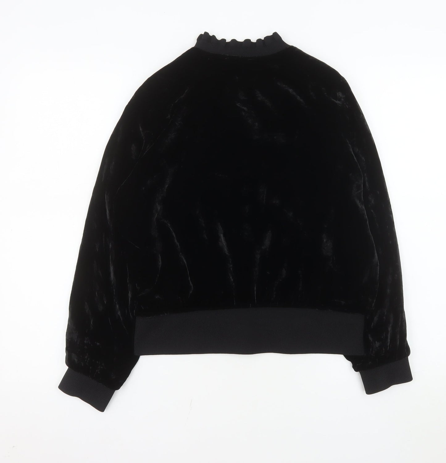 Rebecca Taylor Women’s Black Velvet Bomber Jacket Size 10