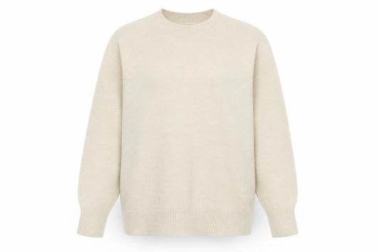 Front view of ASOS Women's Beige Crew Neck Long Sleeve jumper, size L