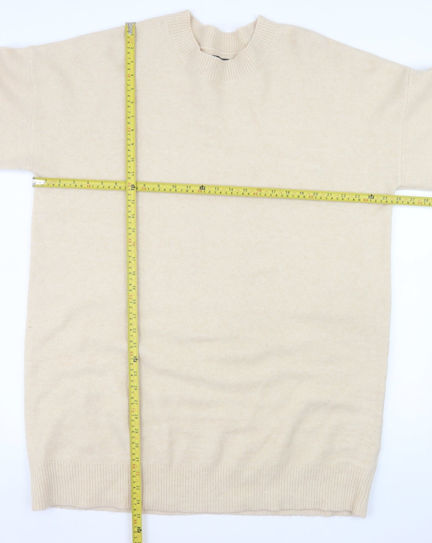 ASOS Women's Beige Crew Neck Long Sleeve Pullover Jumper Size L