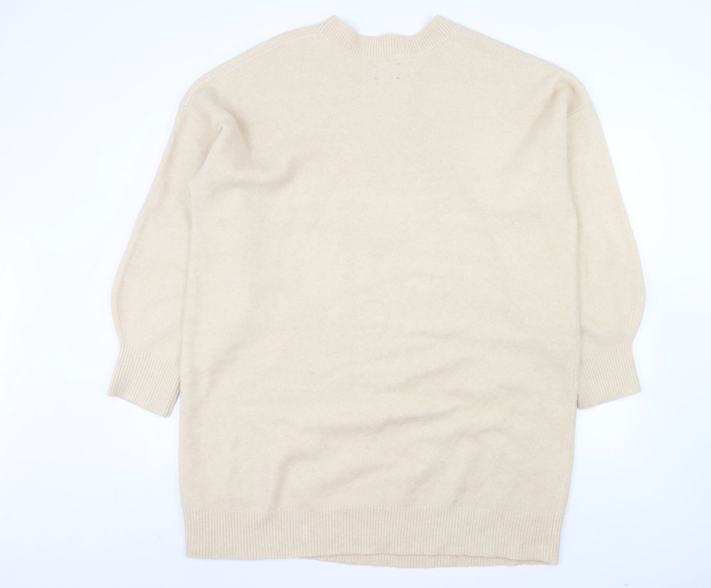 ASOS Women's Beige Crew Neck Long Sleeve Pullover Jumper Size L