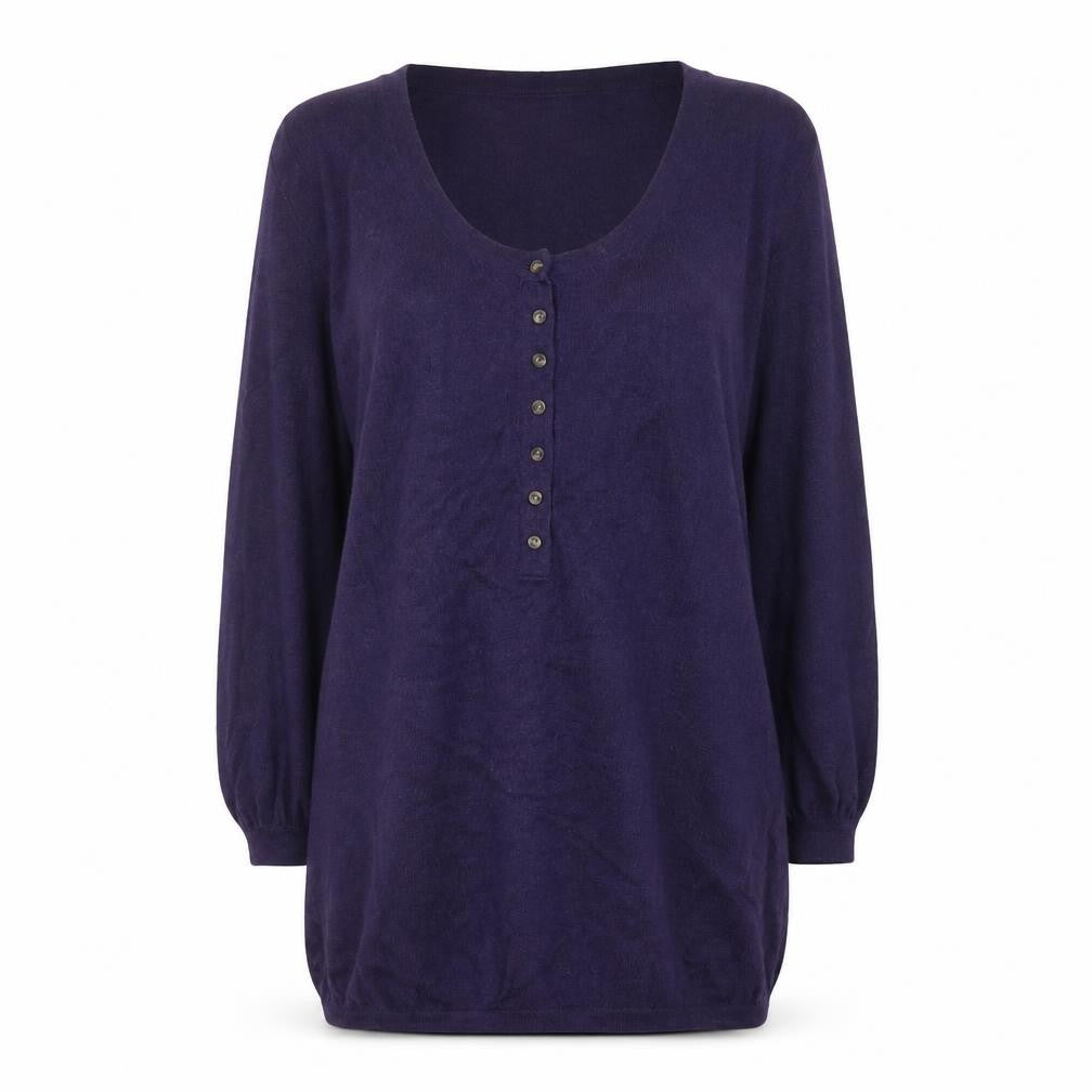 Marks & Spencer Women’s Purple Henley Wool Knit Jumper Size 10