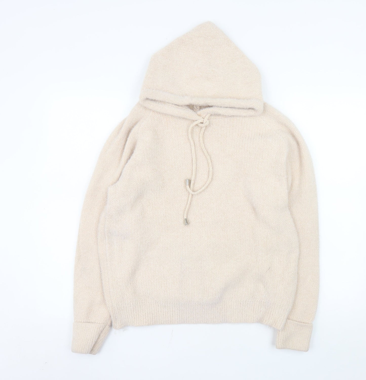 QED London Women’s Beige Pullover Hoodie Knit M
