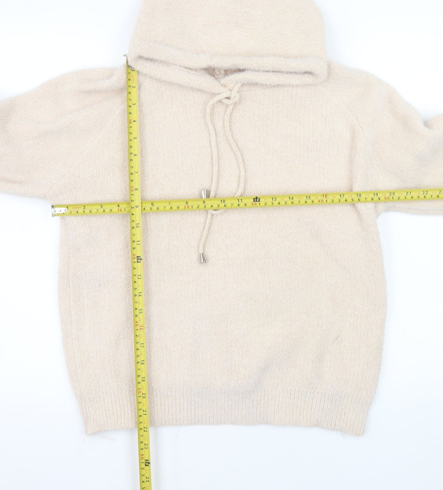 QED London Women’s Beige Pullover Hoodie Knit M