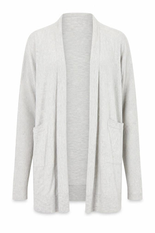 The White Company Women’s Grey Cardigan Size 12 Merino Wool Cotton Blend