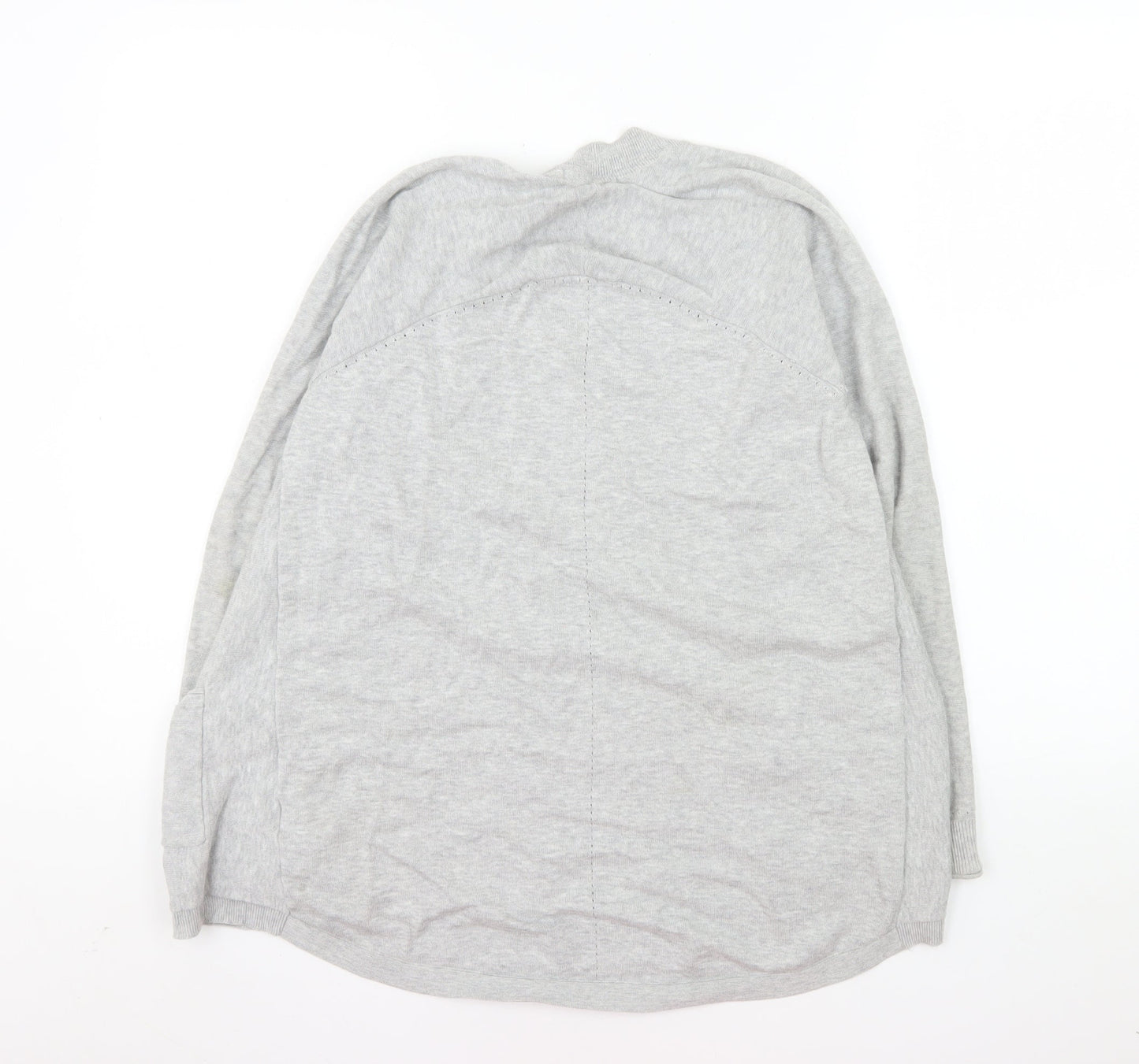 White Stuff Women's Grey Size 12 Cotton Open Cardigan