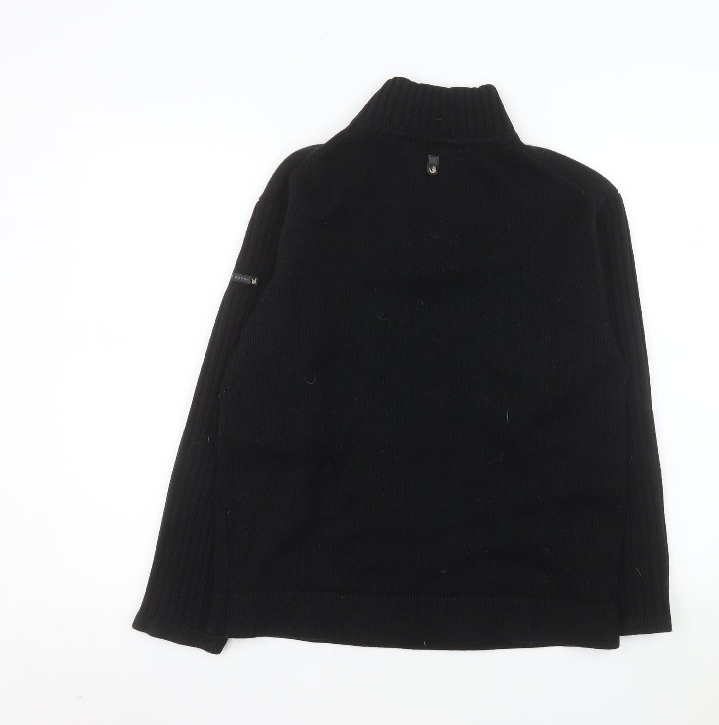 Duck and Cover Men's Black Medium 1/4 Zip Knit Pullover Sweatshirt