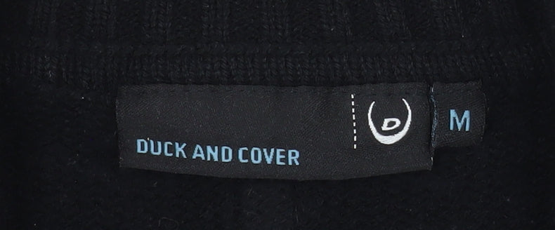 Duck and Cover Men's Black Medium 1/4 Zip Knit Pullover Sweatshirt