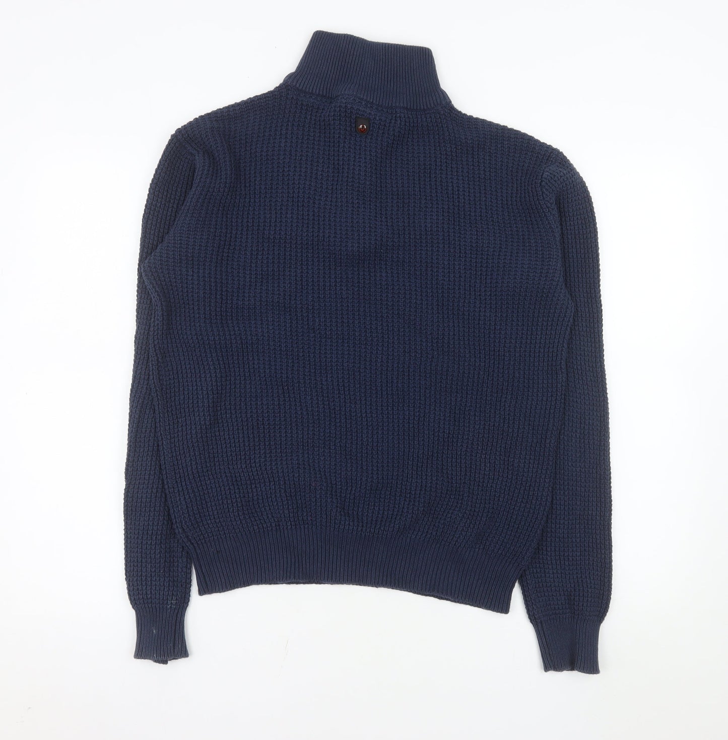 Duck and Cover Men's Blue Cotton 1/2 Zip Knit Sweatshirt Size L