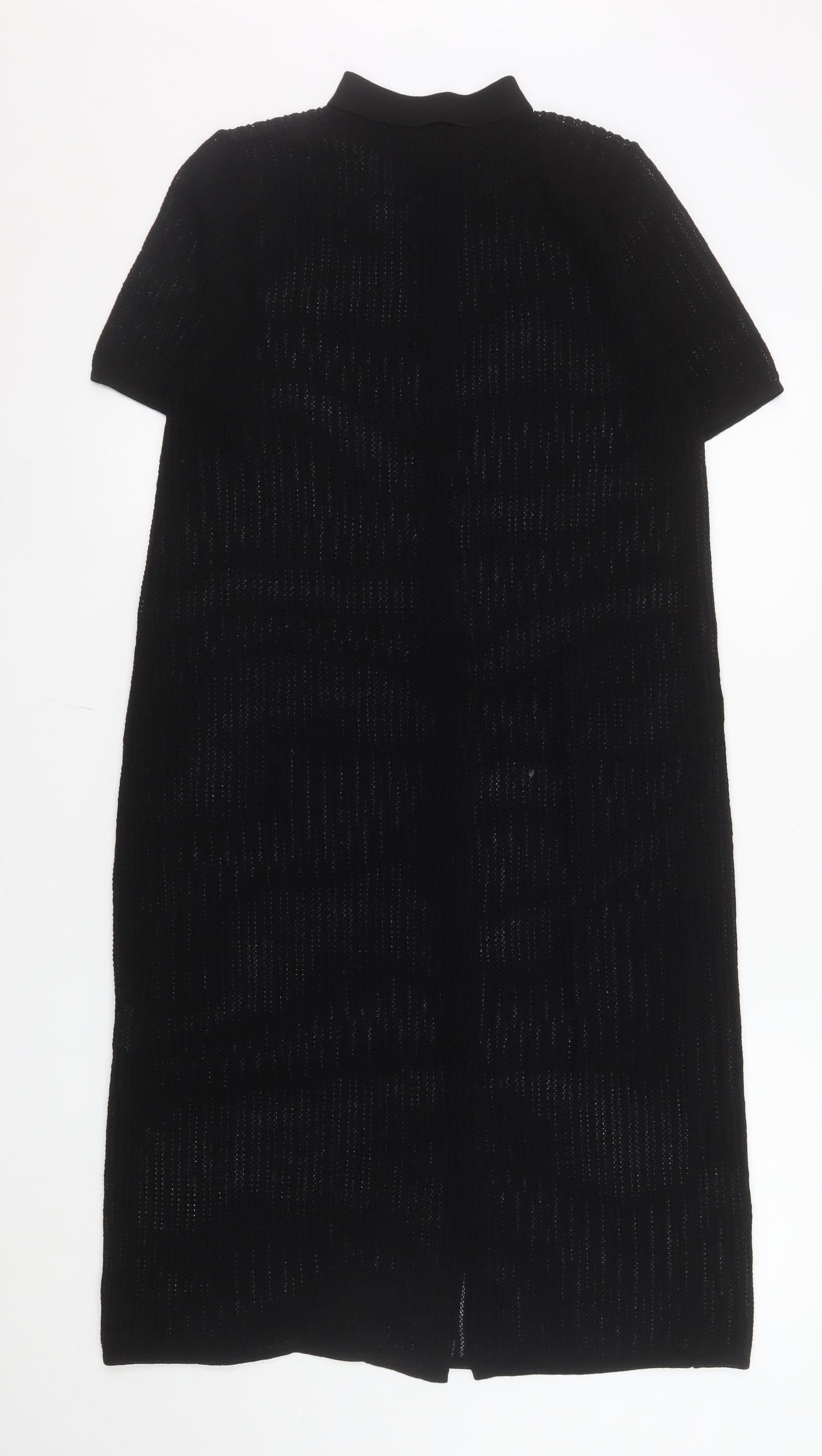 Uniqlo Women's Black Collared Knit Shirt Dress S