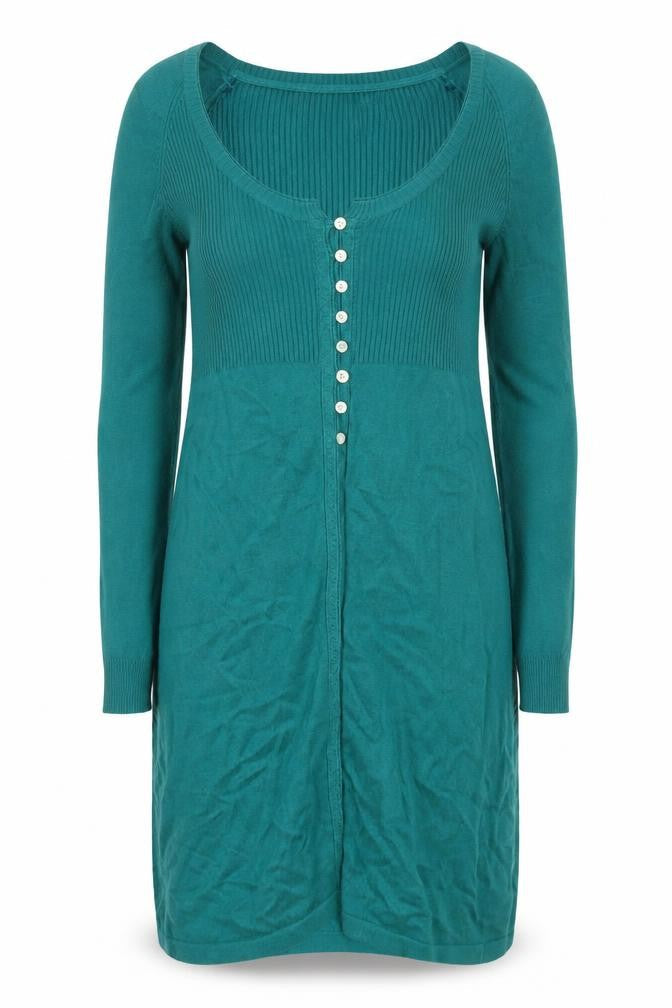 Mistral Women’s Green Knit Button Sweater Dress Size 10
