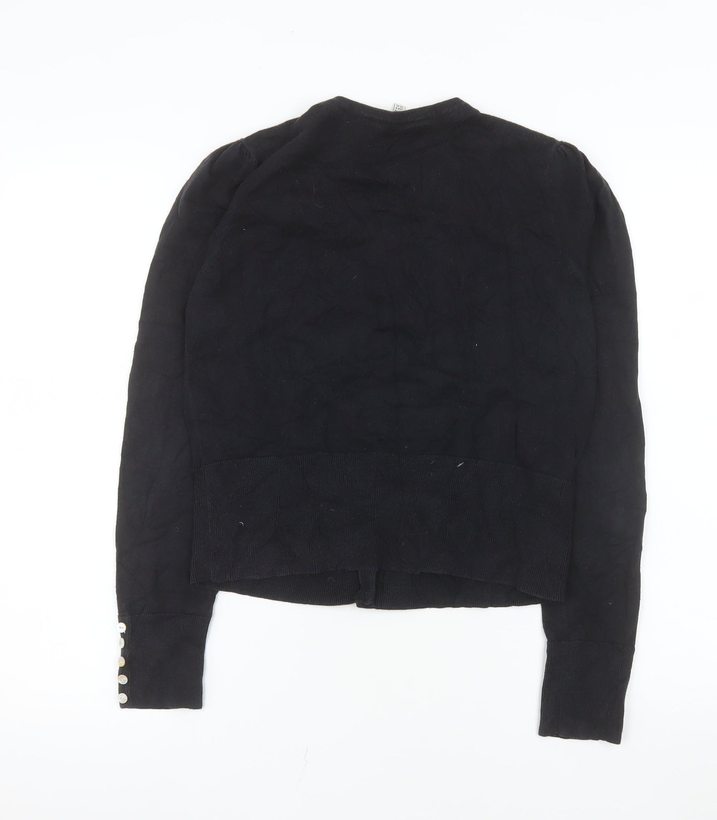 Laura Ashley Women’s Black Cotton Blend Long Sleeve Cardigan Size 12