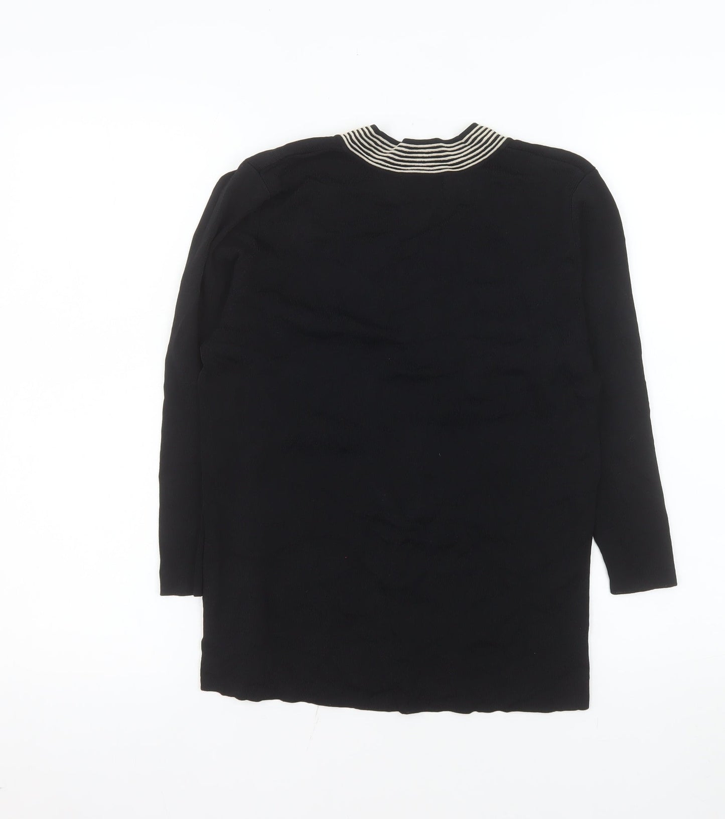 Berkertex Womens Black V-Neck Long Sleeve Knit Jumper Size 14