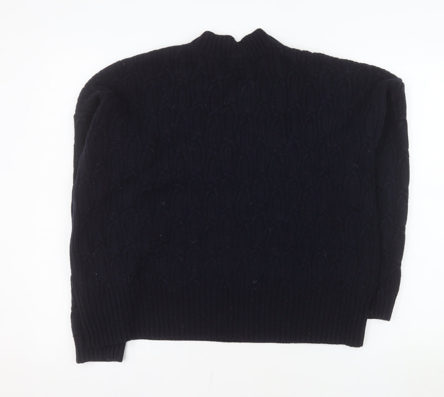 Hobbs Women’s Black Wool Cable-Knit Crew Neck Jumper Size M