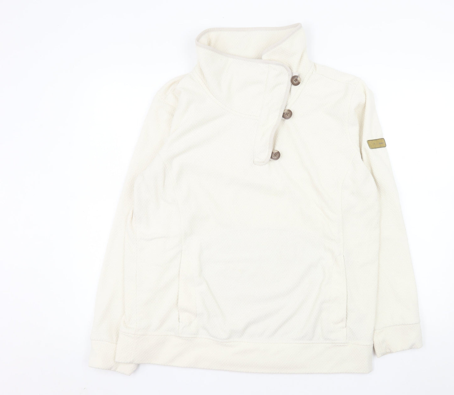 Berghaus Women Ivory 18 Pullover Fleece Sweatshirt Button Neck