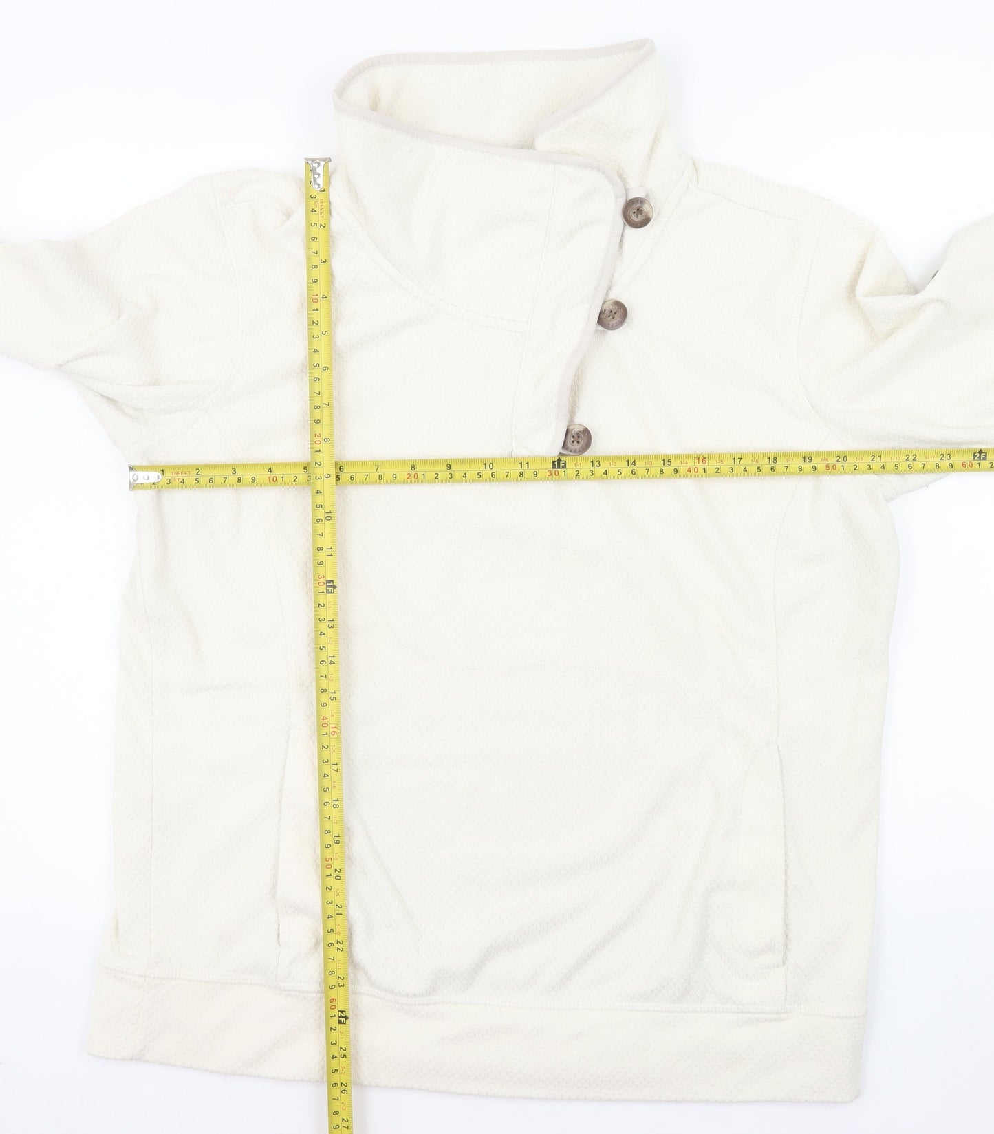 Berghaus Women Ivory 18 Pullover Fleece Sweatshirt Button Neck