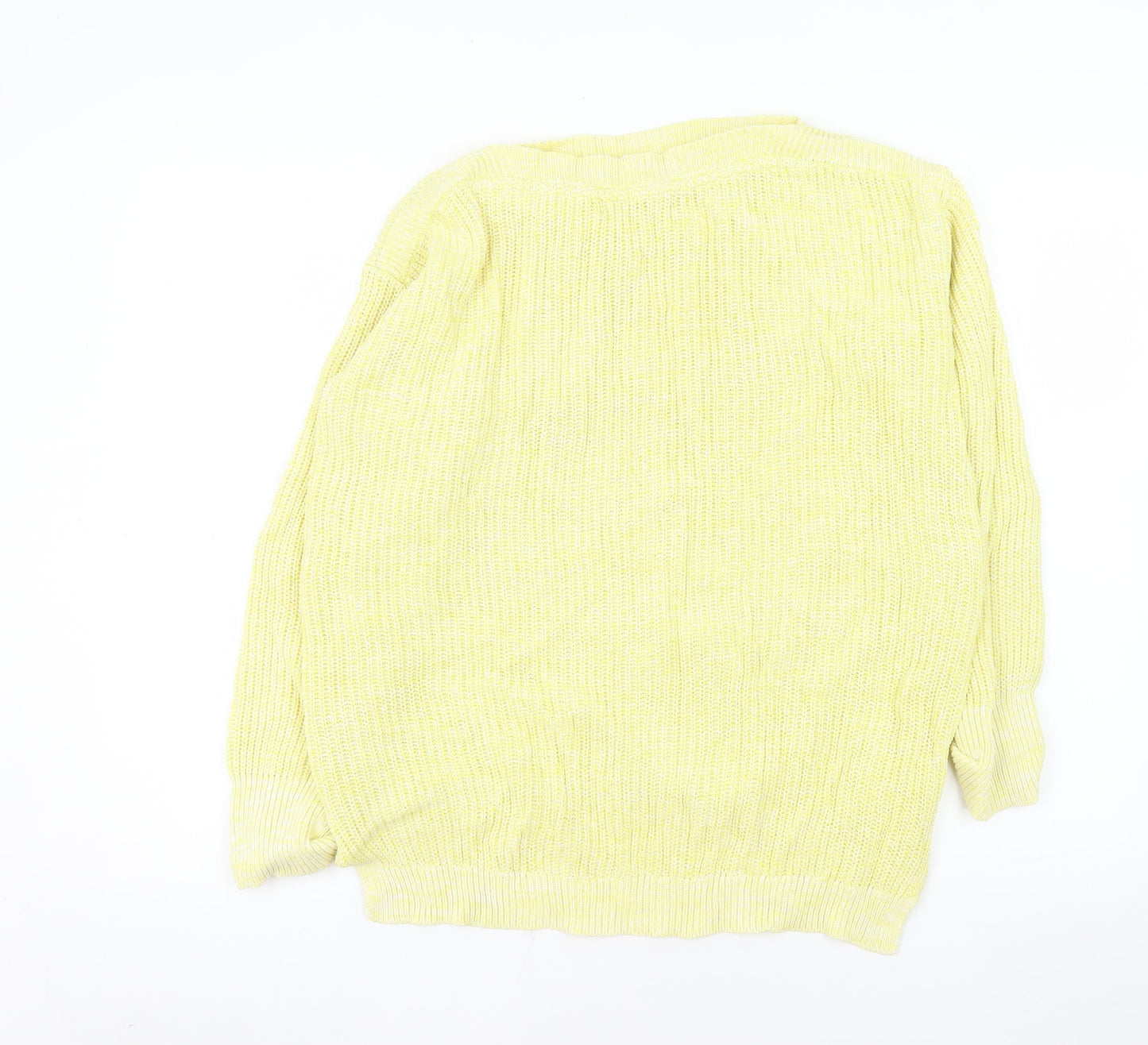Marks and Spencer Women Yellow Cotton Knit Pullover Jumper Medium