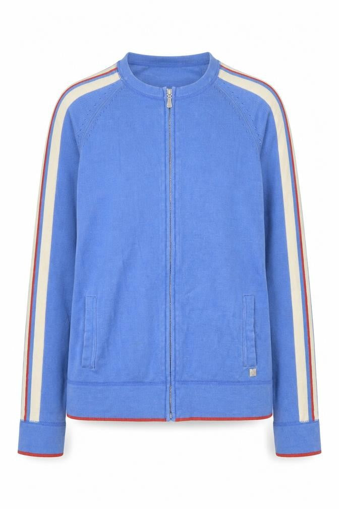 Ted Baker Women's Blue Silk Blend Zip Jacket Size 12