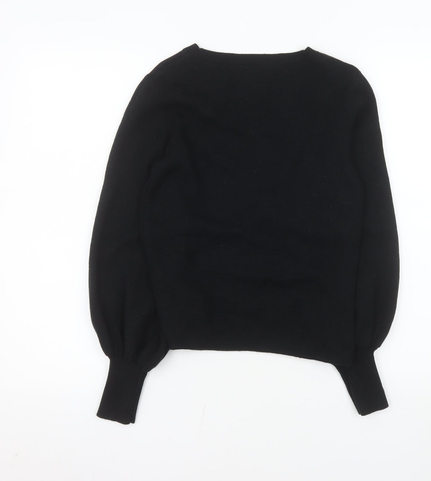 Marks and Spencer Autograph Women's Black Wool Blend Crew Neck Jumper Size 8