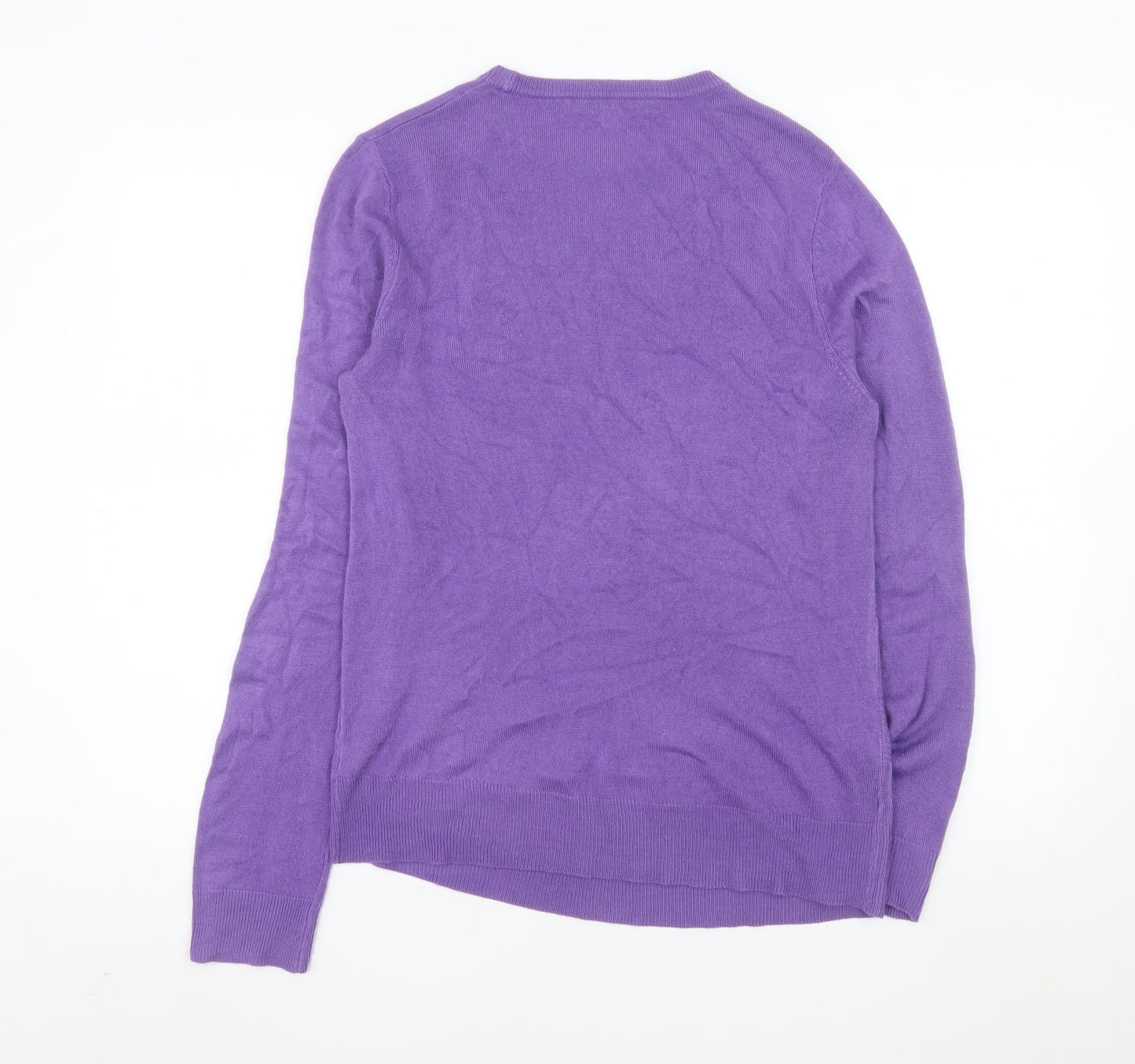 Vida Vi Womens Purple Knit Long Sleeve Pullover Jumper Size M