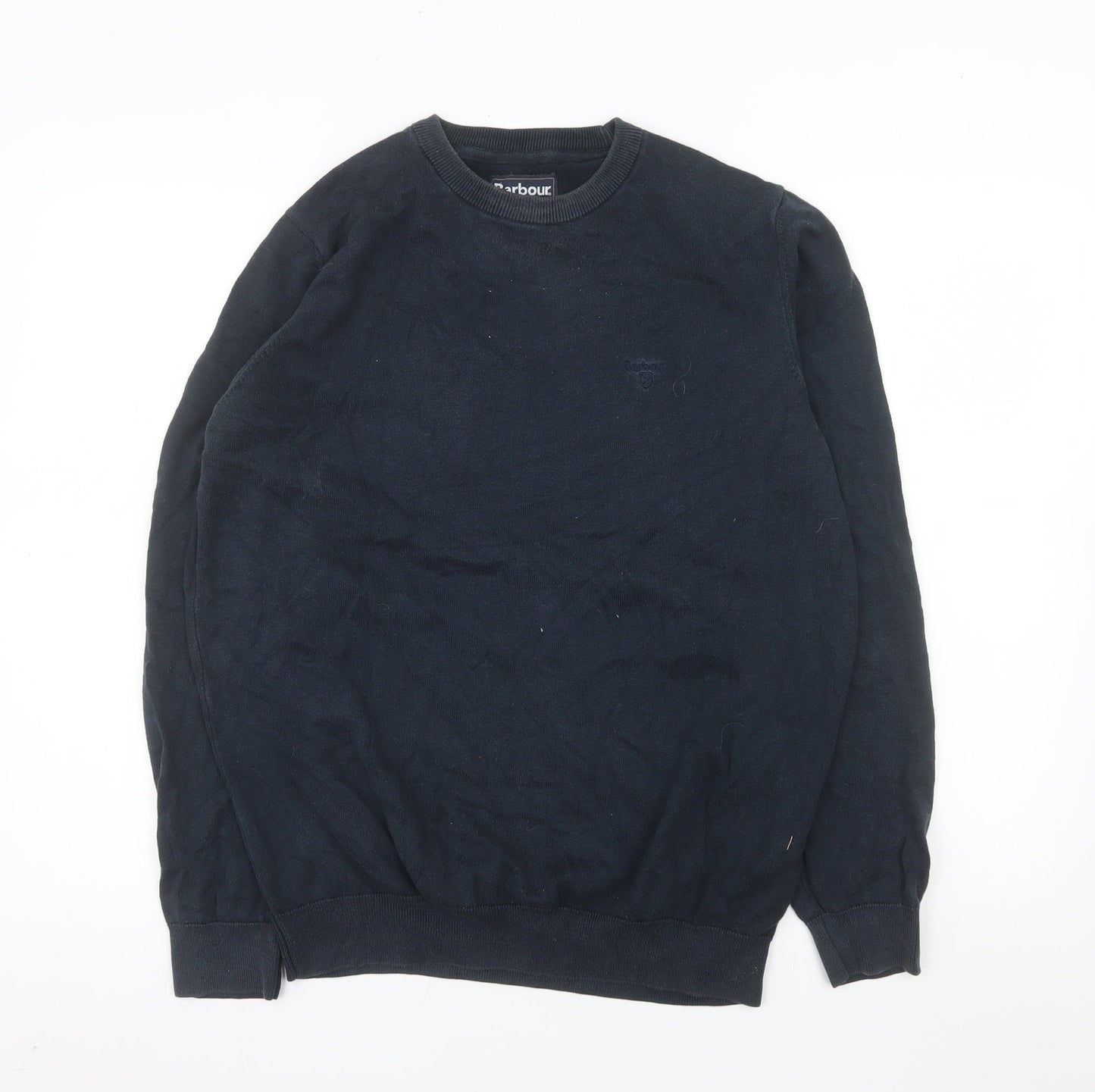 Barbour Mens Blue Cotton Crew Neck Pullover Jumper M