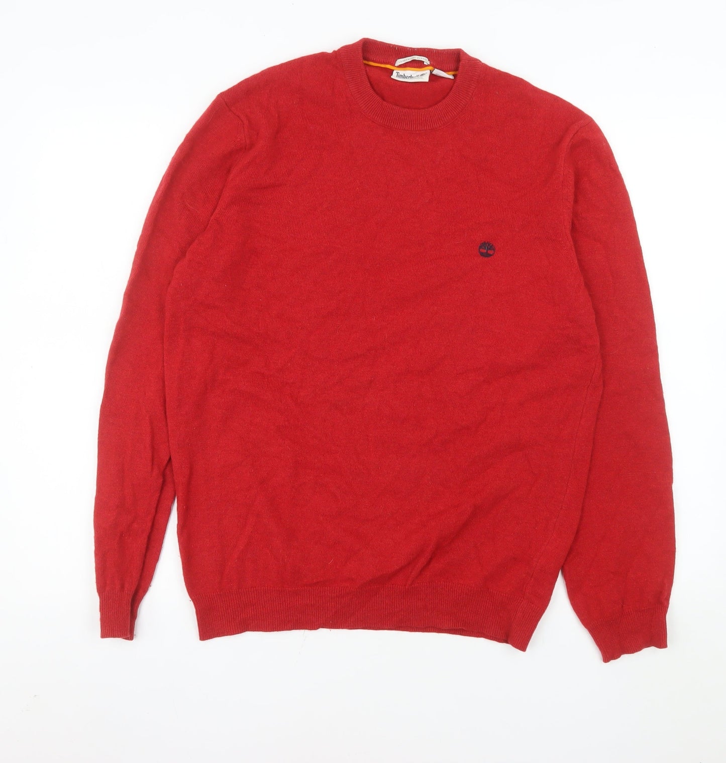 Timberland Men's Red Merino Wool Crew Neck Jumper Size M