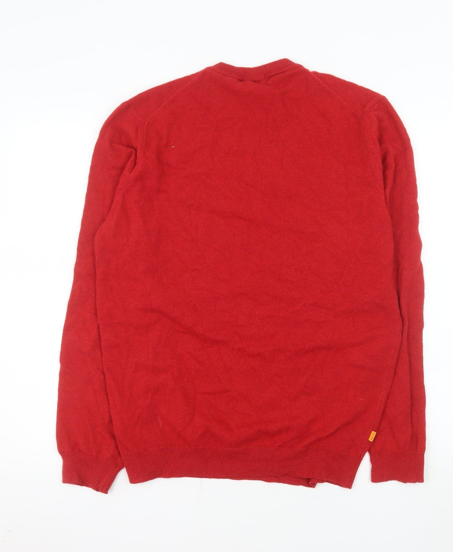 Timberland Men's Red Merino Wool Crew Neck Jumper Size M