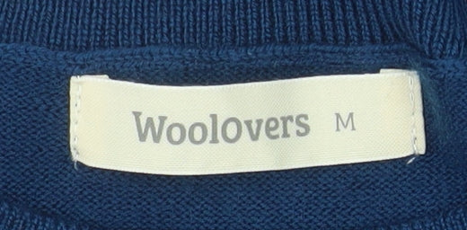Woolovers Women Blue Merino Wool Long Sleeve A-Line Knit Dress M