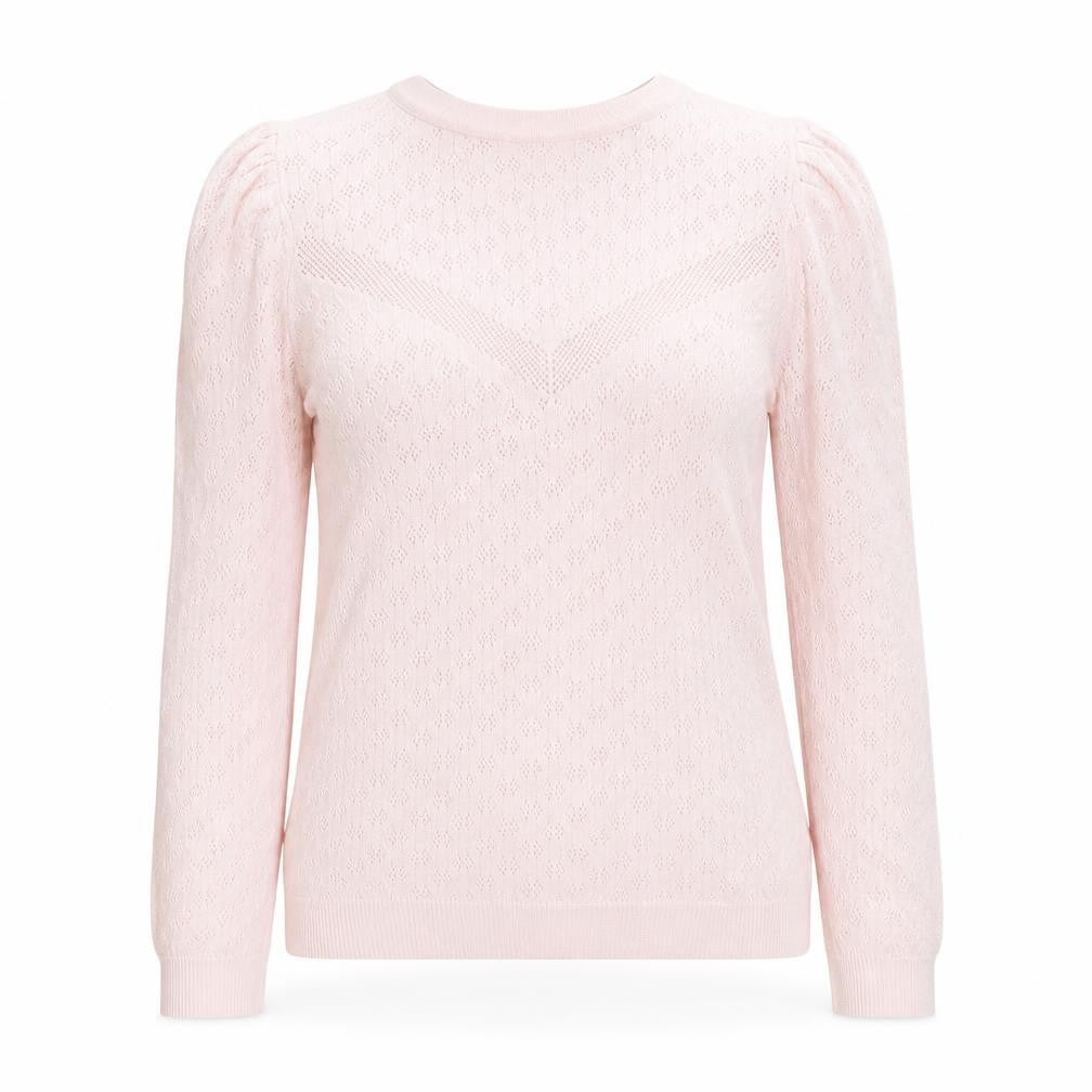 Warehouse Women’s Pink Puff Sleeve Knit Blouse UK 8