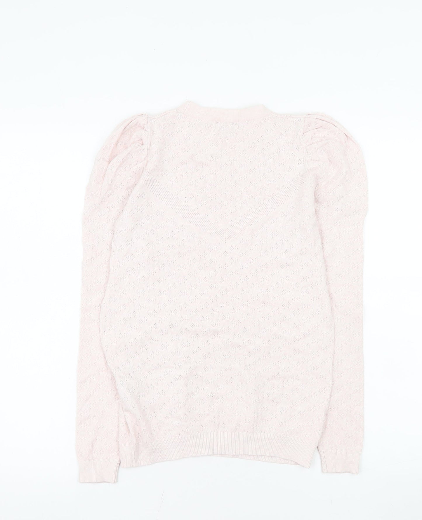 Warehouse Women’s Pink Puff Sleeve Knit Blouse UK 8