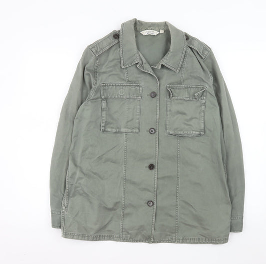 & Other Stories Womens Green Cotton Military Jacket Size 10