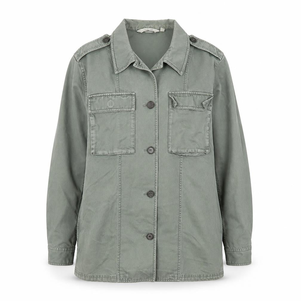 & Other Stories Womens Green Cotton Military Jacket Size 10
