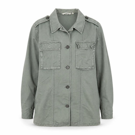 & Other Stories Womens Green Cotton Military Jacket Size 10