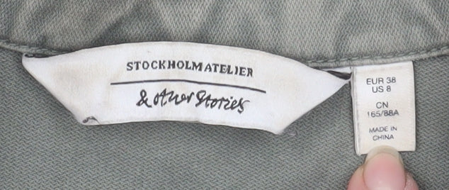 & Other Stories Womens Green Cotton Military Jacket Size 10