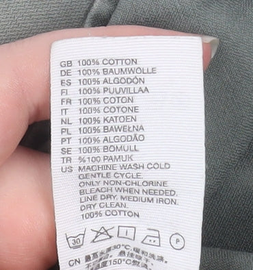 & Other Stories Womens Green Cotton Military Jacket Size 10