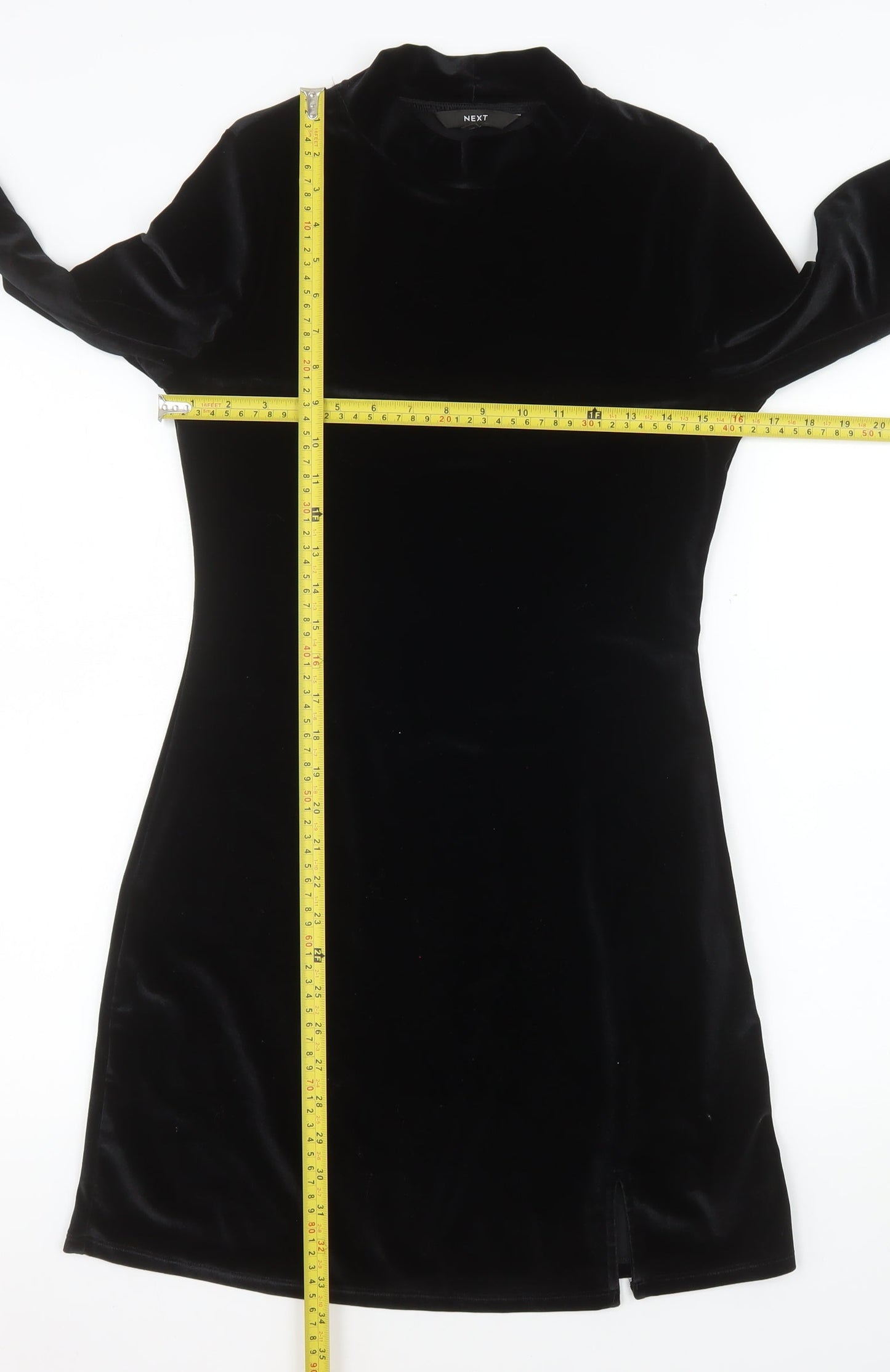 Next Women’s Black Velvet Sheath Dress Size 8 Party Evening