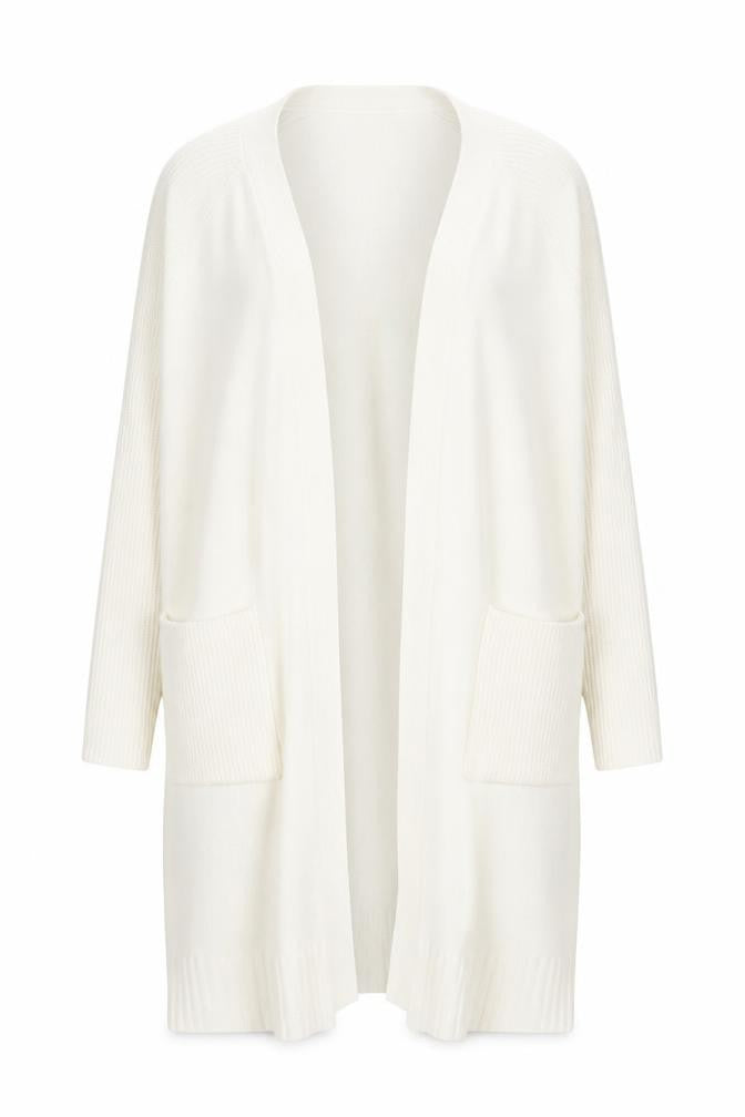 Next Women Ivory Long Sleeve Open Knit Cardigan L