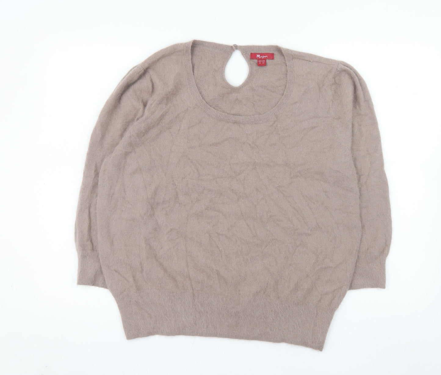Monsoon Women’s Beige Angora Blend Pullover Jumper Size 22