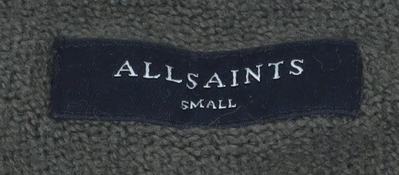 AllSaints Men's Green Wool Blend Crew Neck Jumper Size S