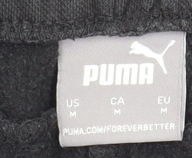Puma Men's Black Jogger Sweatpants M Regular Fit Cotton Blend