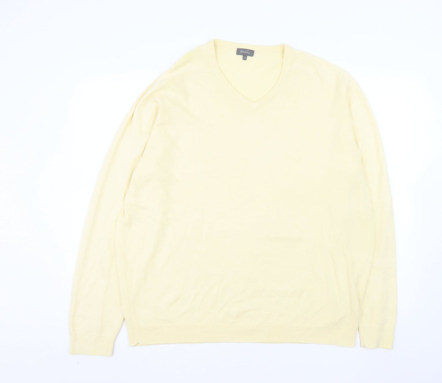 Wolsey Men’s Beige 2XL V-Neck Acrylic Pullover Jumper